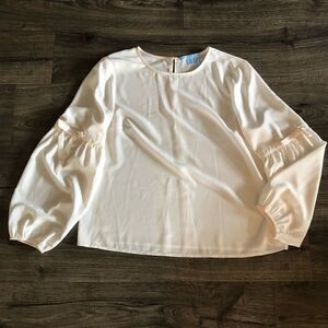 Draper James semi sheer balloon sleeve top size 14